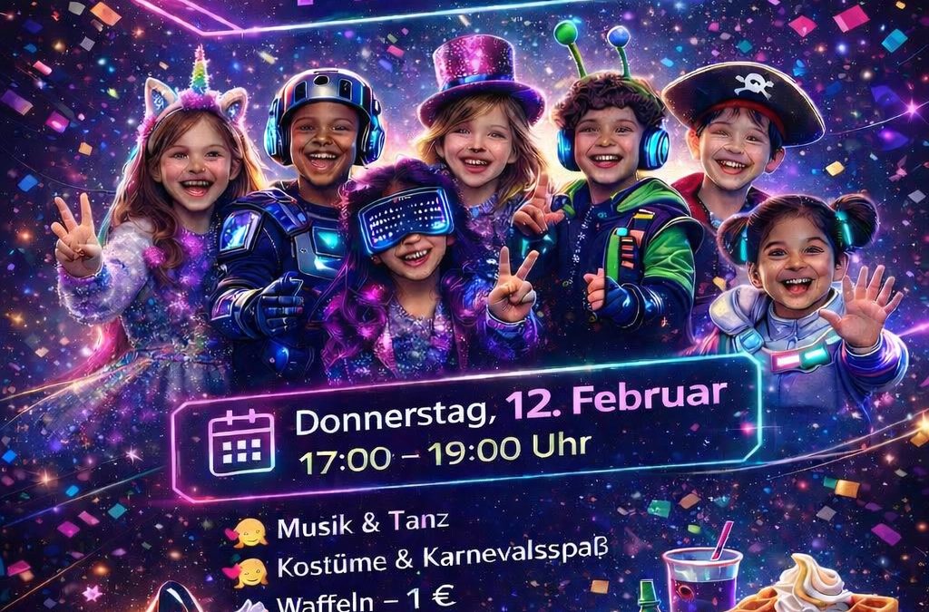 Kinderkarneval am Donnerstag, 12.02 von 17h – 19h im Megafon | Eintritt frei | Für Kinder von 8 – 12 Jahren